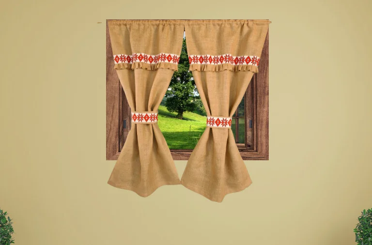 Copy of Aesthetic Brown Discount special Eid Sale Facebook Post Perdele Rustice din Iuta Natur cu Motiv Traditional