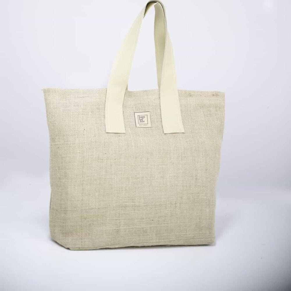 Geanta din iuta Tote JUTECO Piel