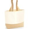 bumbaccufunddeiuta1 Geanta din bumbac si iuta tip Tote