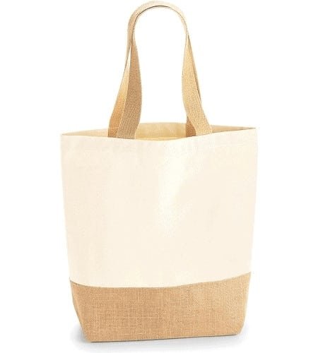 bumbaccufunddeiuta2 Geanta din bumbac si iuta tip Tote