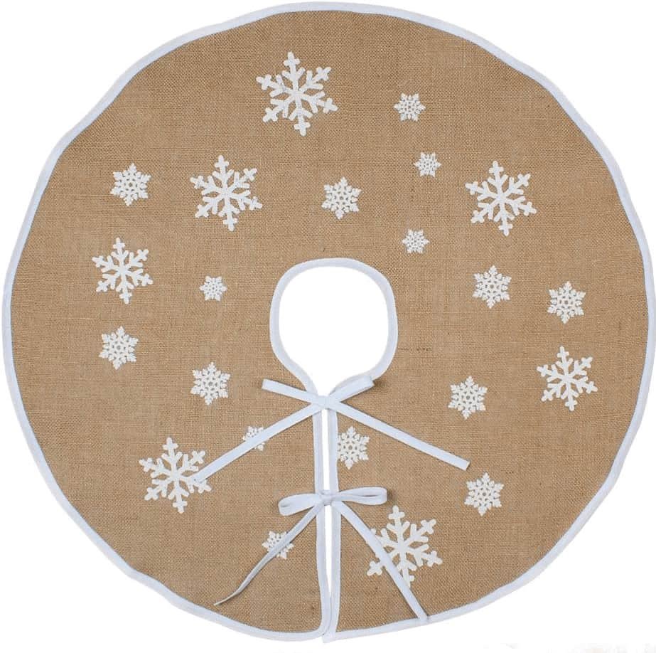 Covoras din Iuta cu Dantela pentru Bradul de Craciun