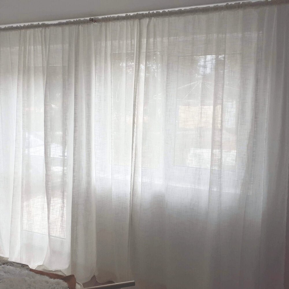 perdele albe bumbac in Perdele Naturale Albe din In si Bumbac