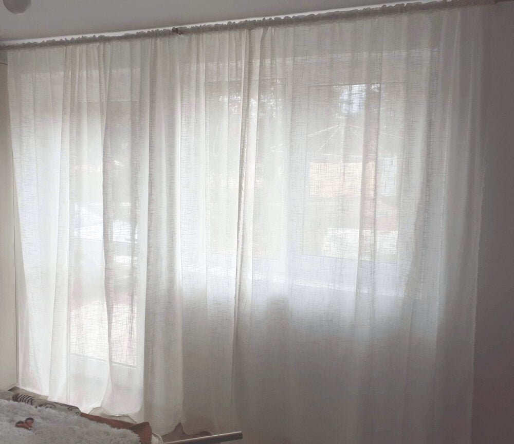 perdele albe bumbac in Perdele Naturale Albe din In si Bumbac