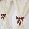 Perdele Rustice din Iuta Alba cu Tartan Scotian