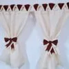 Perdele Rustice din Iuta Alba cu Tartan Scotian
