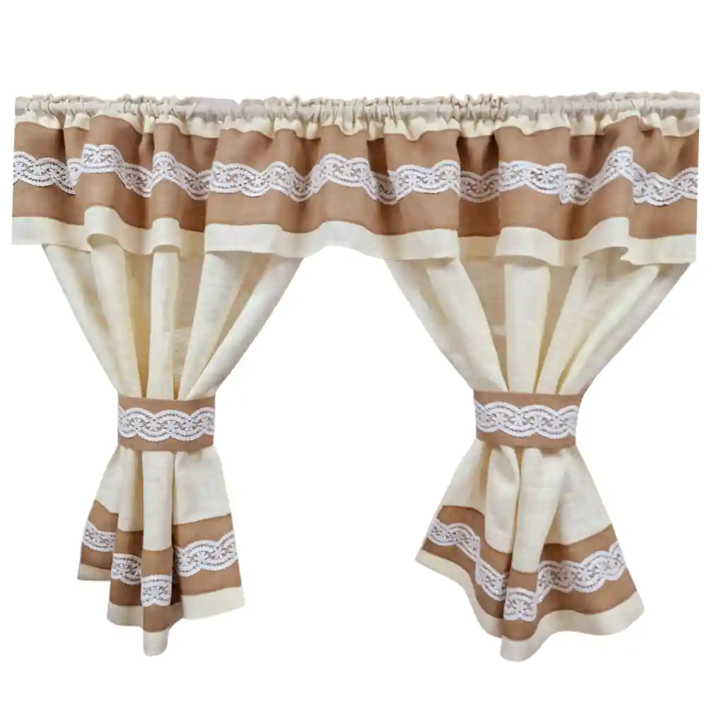 Perdele Rustice din Iută și Dantelă