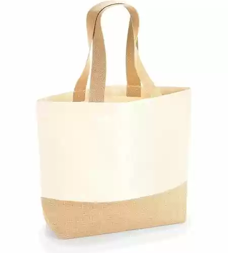 bumbaccufunddeiuta1 Geanta din bumbac si iuta tip Tote